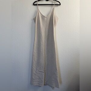 v-neck adjustable strap linen summer dress